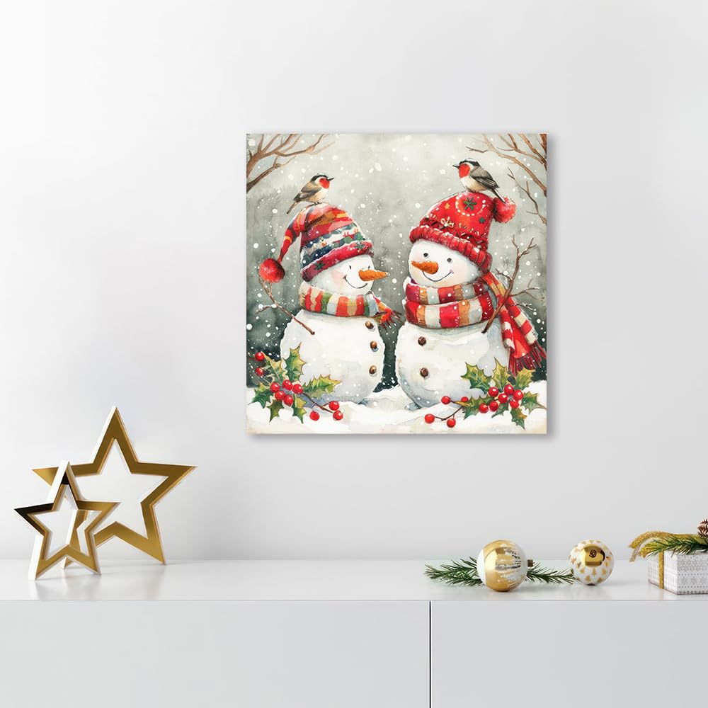 Amazon.com: ForJoy Snowman Pictures Christmas Snowman Canvas Wall